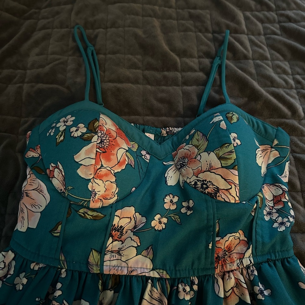 Xhilaration floral print sun dress with padding.